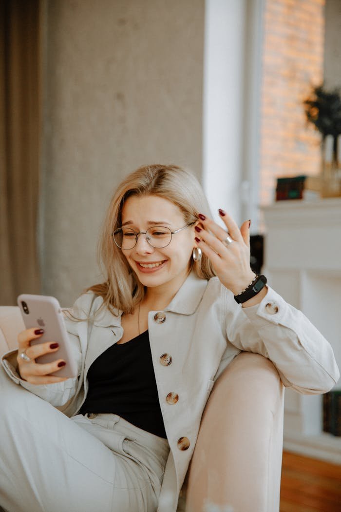 Woman Checking Smartphone